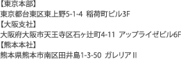 各事務所の住所案内